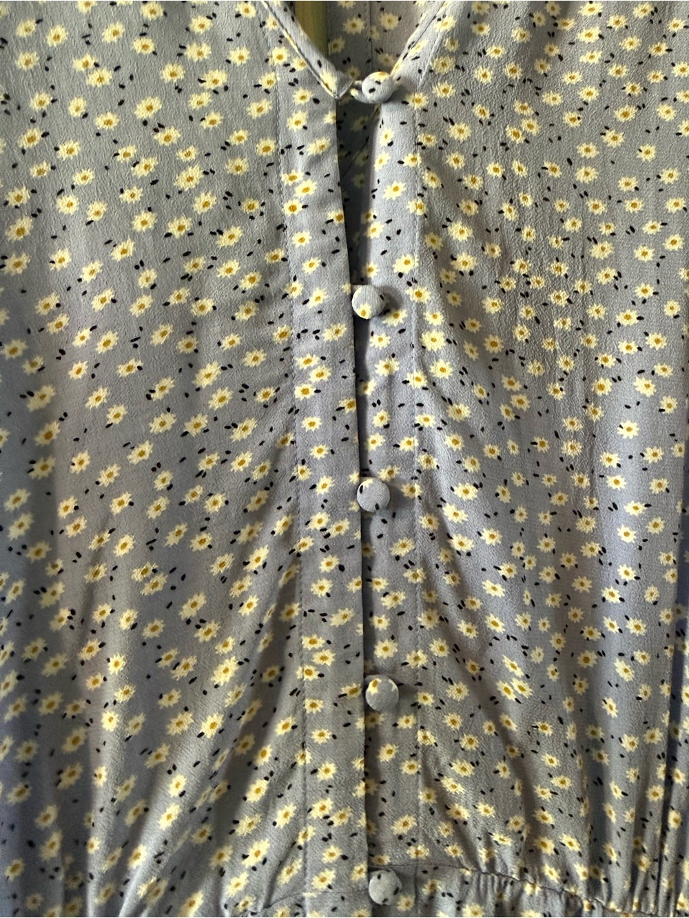Rails Sophia Sky Blue Daisies Floral Romper Belted Pockets Medium - Picture 6 of 9